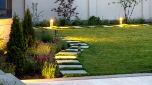 landscape lighting installation